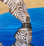 Load image into Gallery viewer, Zebra in Water Wall Square
