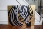 Load image into Gallery viewer, Gold/Silver Leaf Zebra
