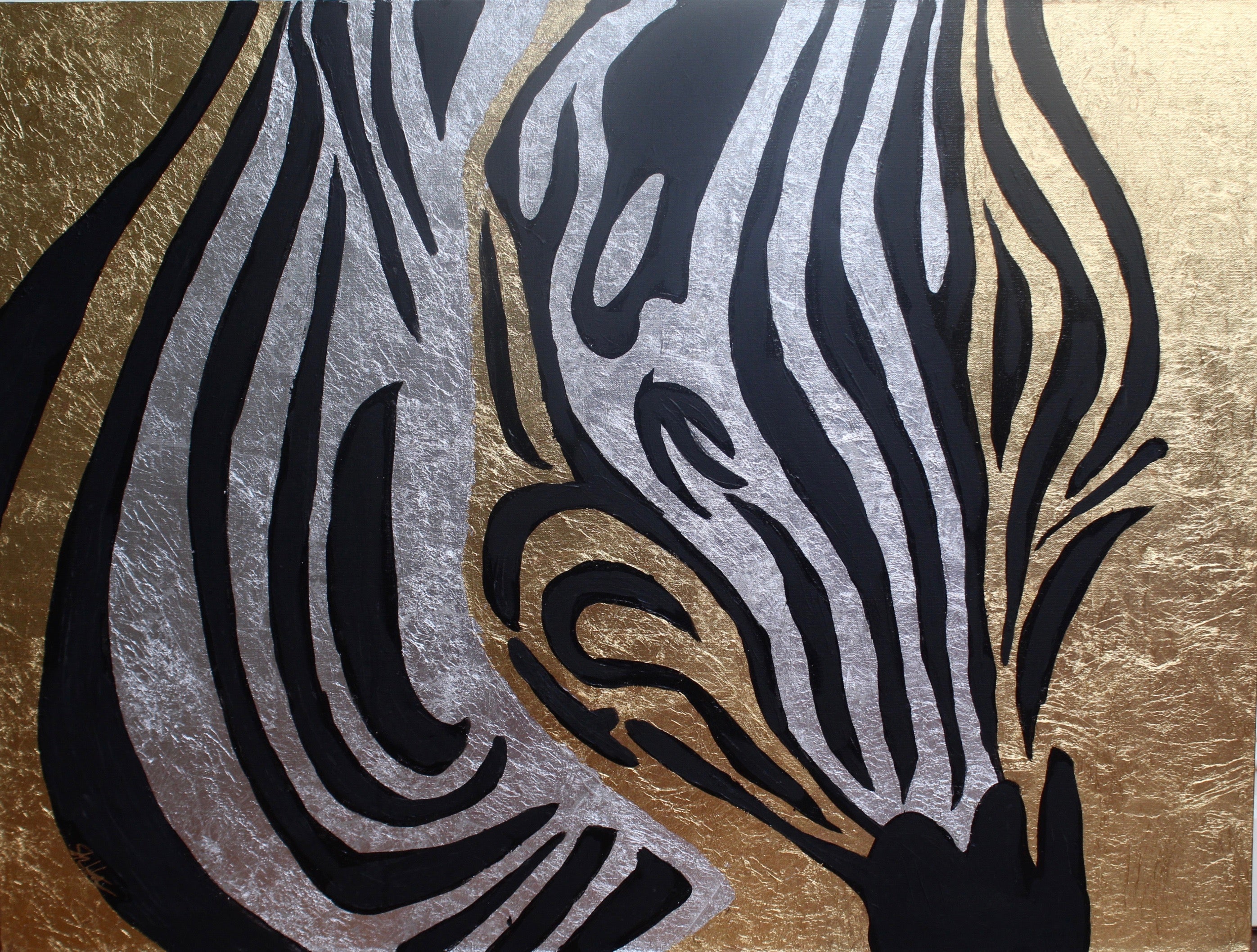 Gold/Silver Leaf Zebra