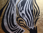 Load image into Gallery viewer, Gold/Silver Leaf Zebra
