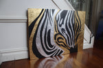 Load image into Gallery viewer, Gold/Silver Leaf Zebra
