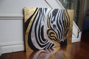 Gold/Silver Leaf Zebra