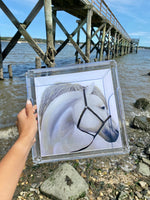 Load image into Gallery viewer, White Horse Portrait Acrylic Tray
